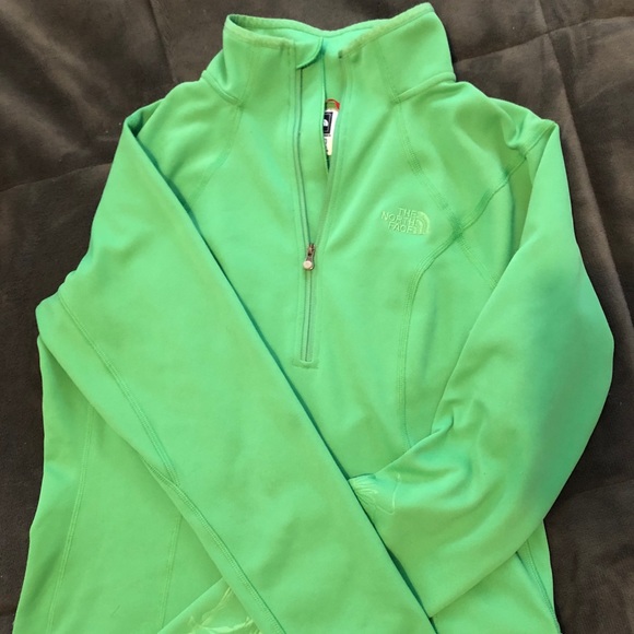 Green North Face Half Zip - Picture 2 of 5